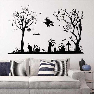 

〖Follure〗Happy Halloween Background Wall Sticker Window Home Decoration Decal Decor