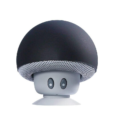 

Mini Mushroom Portable BT V41 Waterproof Speaker Wireless Suction Cellphone Stand Small Stereo for Smartphone Black