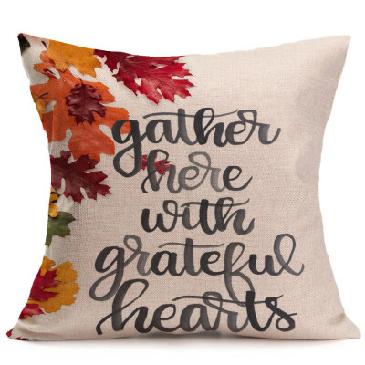 

Siaonvr Happy Fall Thanksgiving Day Soft Linen Pillow Case Cushion Cover Home Decor