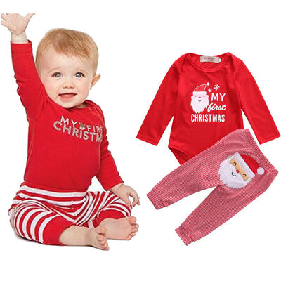 

Toddler Kids Baby Boys Girls Outfit Romper Top Leggings Pants Clothes XMAS Set