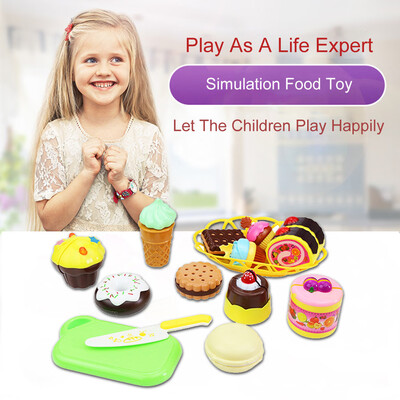 

YIWULADessert Cake Food Toy Pretend Play Food Ice Cream Birthday Cake Set Toy