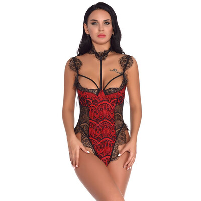 

Toponeto Fashion Women Sexy Lace Lingerie Bodysuit Teddy Jumpsuit Underwire Underwear