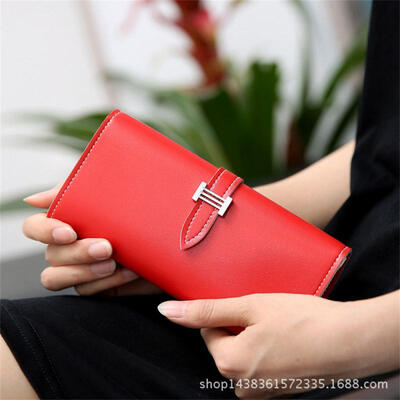 

Women PU Leather Slim Clutch Long Design Credit Card Holder Organizer Wallet