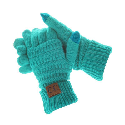 

Winter Warm Soft Knitted Fullfinger CC Gloves Anti-Slip Touch Screen Smart Cellphone Finger Tips Mittens Thermal Glove