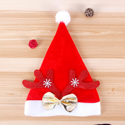 

Gobestart Christmas Hat Childrens Adult Decorations Gift High-Grade Double Plush Hat