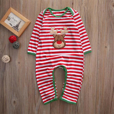 

Newborn Infant Baby Boy Girl Christmas Romper Bodysuit Pajama Clothes Outfit