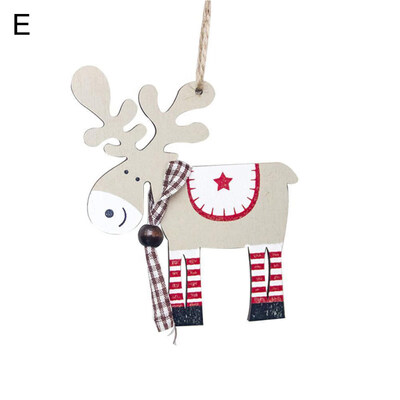 

Christmas Tree Wooden Elk Reindeer Hanging Ornament Party Home Window Decoration