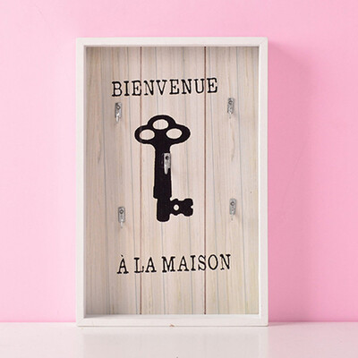 

Wooden Wall Key Holder Hook Mount Rack Store Organizer Storage Hanging Chic Box