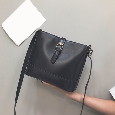 

Tailored Womens Fashion Flip Pure-Colour Oil Skin Retro Shoulder Bag Purse Bucket Bag