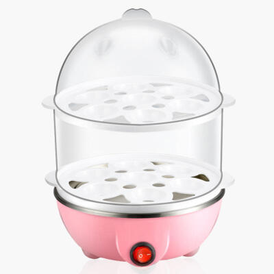 

Multifunctional Double Layers Electric Mini Egg Boiler Cooker Steamer Automatic Power Off 350W 220V