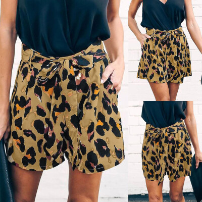 

〖Follure〗Fashion Women Loose High-Waisted Leopard Print Bandage Short