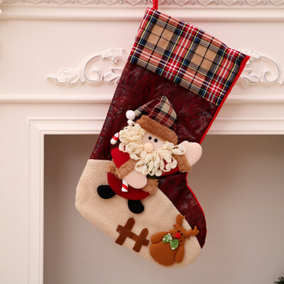

Personalised Santa Reindeer Snow Man Stocking Sack Christmas Tree Pendant