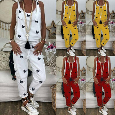 

New Oversized Women Loose Jumpsuit Casual Dungaree Trousers Overall Long Pant