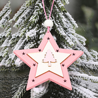 

Christmas Pentagram Lantern Hanging Decor Star Topper Ornaments Party Wooden