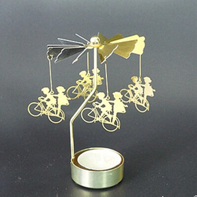 

Gobestart Hot Spinning Rotary Metal Carousel Tea Light Candle Holder Stand Light Xmas Gift