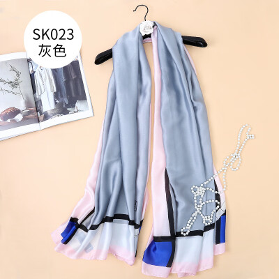 

Spring&summer new bow print scarf wild Korean version of the simulation silk long paragraph shawl scarf dual-use SK023