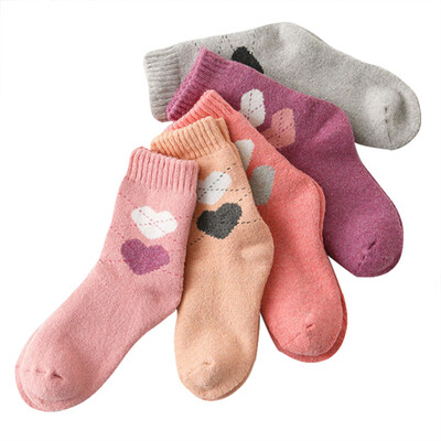 

5 Pairs Women Wool Cashmere Thick Warm Soft Solid Fashion Sports Socks Lovely