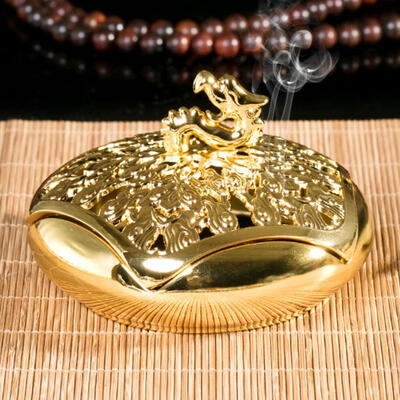 

Greensen Unique Shape Incense Holder Burner for Home Office Decoration Gift Gold