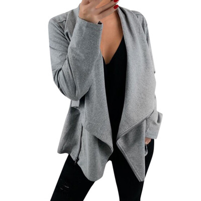

Toponeto Women Long Sleeve Open Front Short Cardigan Suit Jacket Work Office Coat Top