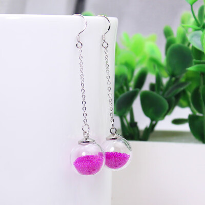 

2019 new summer style beads Drop earrings for women candy color chain pendant