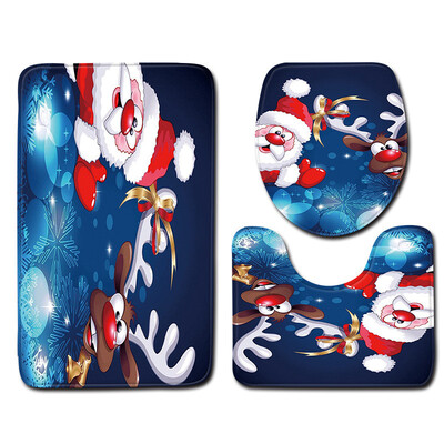 

Gobestart 3pcs Non-Slip Bath Mat Bathroom Kitchen Carpet Doormats Decor
