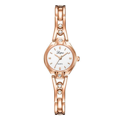 

Luxury Women Watches Scale Dial Ladies Quartz Wristwatch Rose Gold Alloy Bracelet Strap Fashion Clock Zegarki Damskie