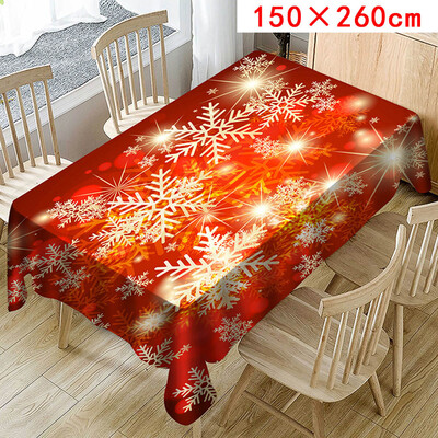 

Gobestart Christmas Tablecloth Print Rectangle Table Cover Holiday Party Home Decor