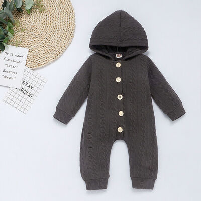 

Infant Baby Girl Boy Autumn Winter Clothes Knitted Hoodie Romper Jumpsuit Outfit