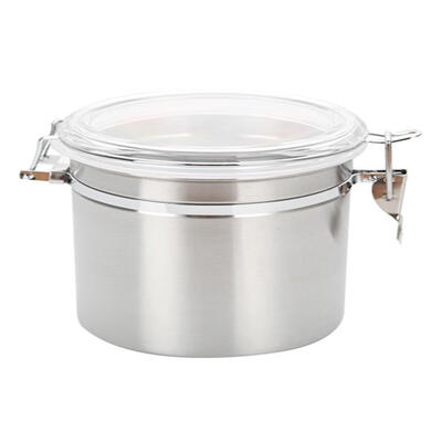 

Stainless Steel Round Shape Thicken Sealed Can Nut Tea Buckle Storage Jar
