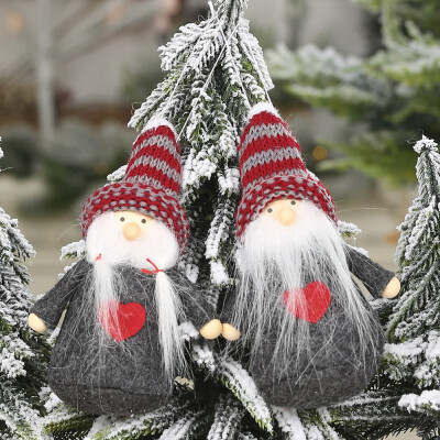 

Gobestart Christmas Plush Santa Old Man Doll Ornaments Creative Gift Xmas Tree Decoration