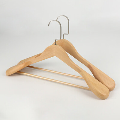 

Toponeto High-Grade Wide Shoulder Wooden Coat Hangers - Solid Wood Suit Hanger