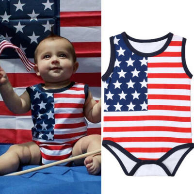 

4th of July Newborn Baby Girl My 1st Independence Day Romper Tutu Bodysuit 3-18M