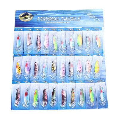 

30pcs Kinds of Fishing Lures Assorted Spoon Metal Hooks Baits Tackle