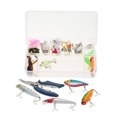 

Lixada 73PCS Fishing Lures Tackle Mixed Hard Baits Soft Baits Popper Crankbait VIB Topwater Floating Fishing Lures Hooks Fishing A