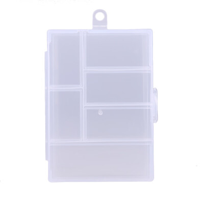 

Fixable 6 Compartment Plastic Storage Box Jewelry Earring Case Holder