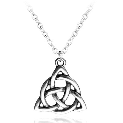

New Fashion Ladies Alloy Woven Triangle Necklace - Steel Color Long Section Sweater Chain Jewelry