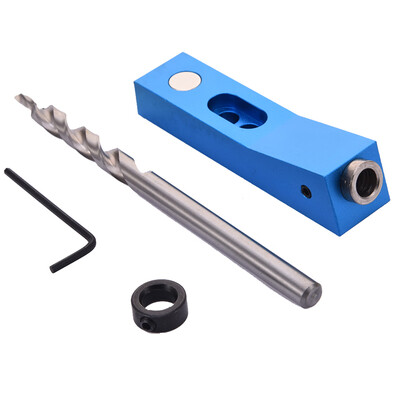 

Durable Aluminum Alloy Mini Pocket Hole Jig Kit System Pocket Jig Practical Woodworking Joinery Tool Set