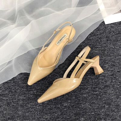 

Sandals Fairy Wind Summer Korean version of pointed Baotou with thick heels&gentle high heels