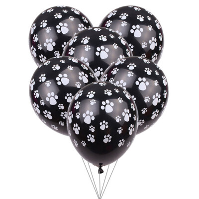 

Black Paw Print Latex Balloons Animal Dog Cat Pup Pet Party Hot Trendy