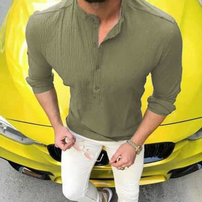 

Fashion Mens Casual Shirts Business Dress T-shirt Long Sleeve Slim Fit Tops