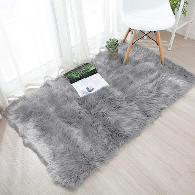 

Toponeto Wool Imitation Sheepskin Rugs Faux Non Slip Bedroom Shaggy Carpet Mats