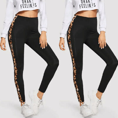 

Womens Sports YOGA Workout Gym Fitness Leopard Leggings Pants Athletic Clothes