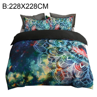 

Toponeto Three-Piece Fashion 3d Digital Printing Bedding Set Digital Printing Lining Double-Layer Duvet Suit