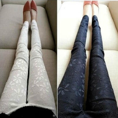 

Fashion Womens Summer Cropped Leggings Active Capri Length Stretchy Lace Pants