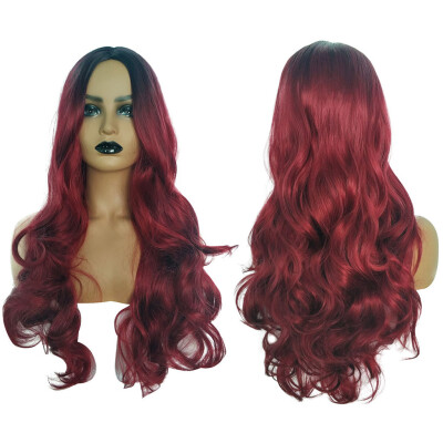 

〖Follure〗Black Women Natural Party Cosplay Red Long Wave Sexy Curly Wavy Synthetic Wigs