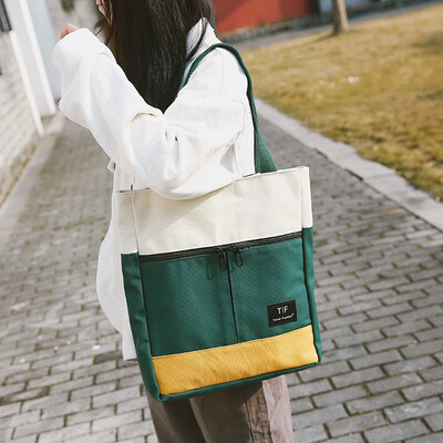 

2019 new bag female slung Korean student canvas bag retro large capacity literary wild shoulder bag ins
