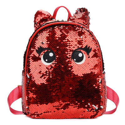 

Cute Eyes Print Small Backpacks Preppy Women Sequins Shoulder School Bags