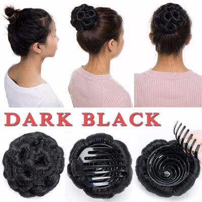

Elegant Chignon Clip in Hair Bun Extension Donut Claw Jaw Updo Synthetic Combs Curly Weave Hair Scrunchies