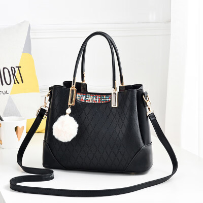 

2019 new European&American big bag new ladies bag PU leather large capacity simple shoulder bag handbag