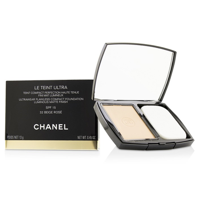

CHANEL - Le Teint Ultra Ultrawear Flawless Compact Foundation Luminous Matte Finish SPF15 - 32 Beige Rose 13g045oz